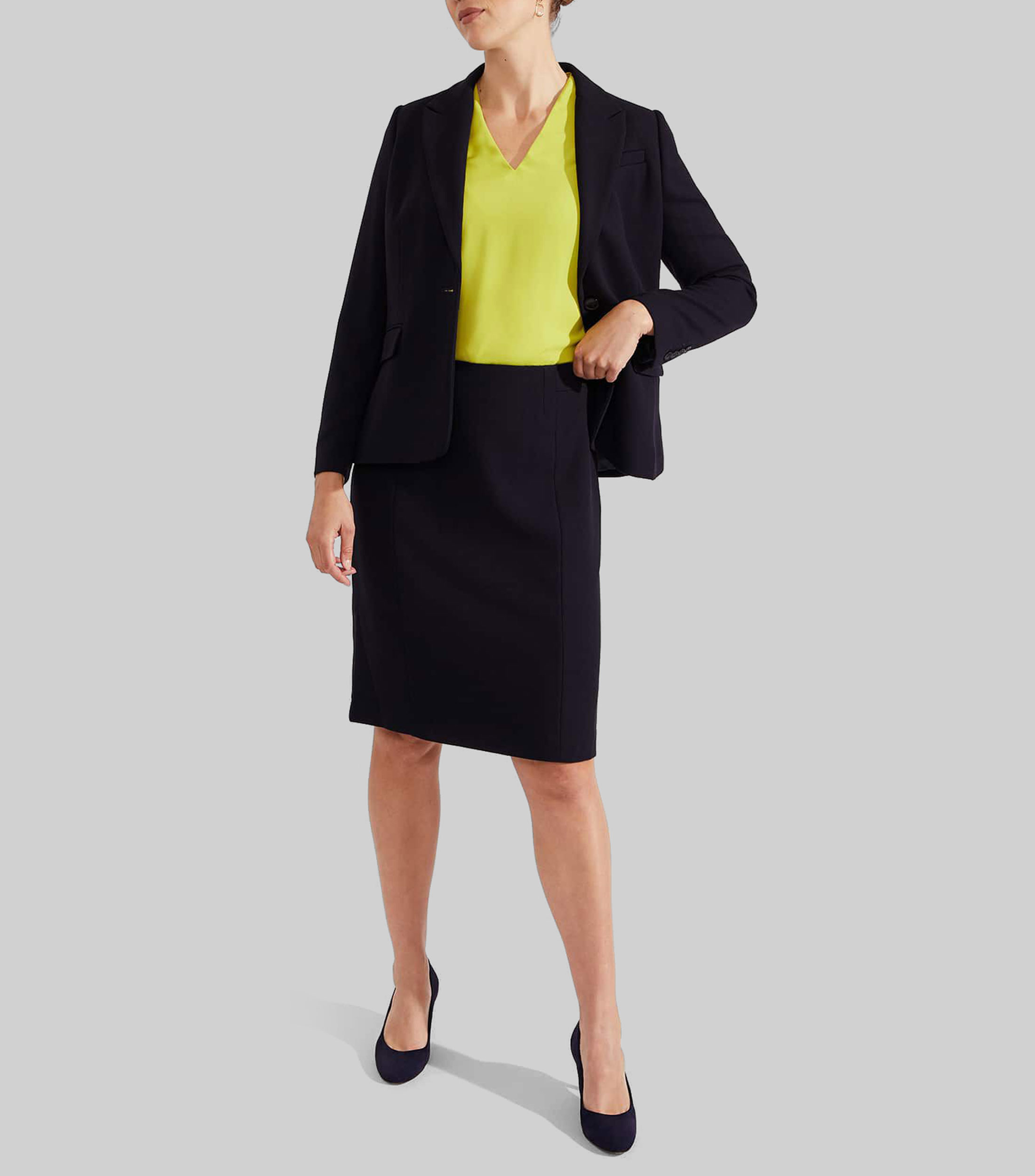 Falda midi de corte regular lisa estilo lápiz Mujer